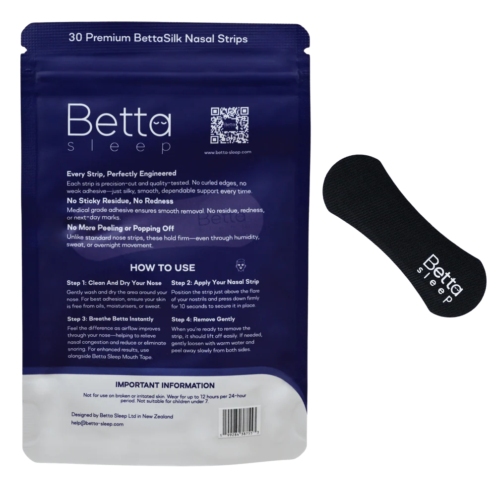 Betta Sleep BettaSilk Nasal Strips | 30 Pack Black-Betta Sleep-Matakana Pharmacy