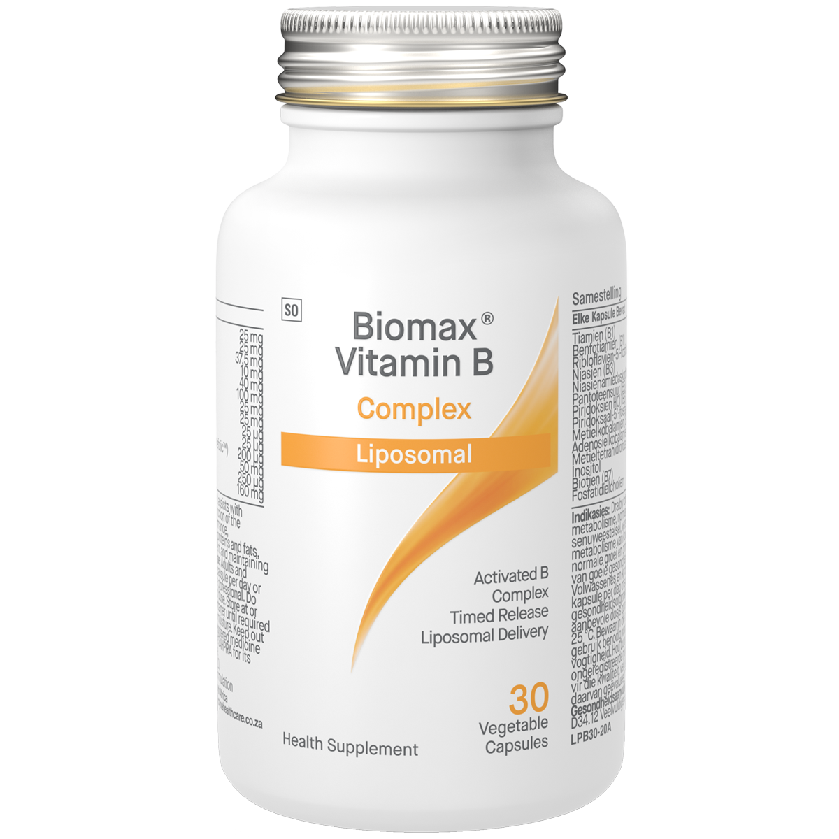 Biomax Liposomal Activated B Complex 30 Capsules, front of the pack