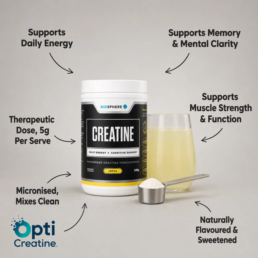Biosphere Creatine Powder | Lemon 348g-Biosphere-Matakana Pharmacy