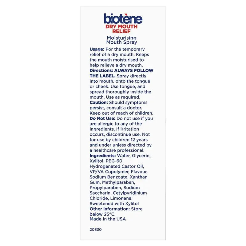 Biotene Moisturising Mouth Spray 50ml-Haleon-Matakana Pharmacy