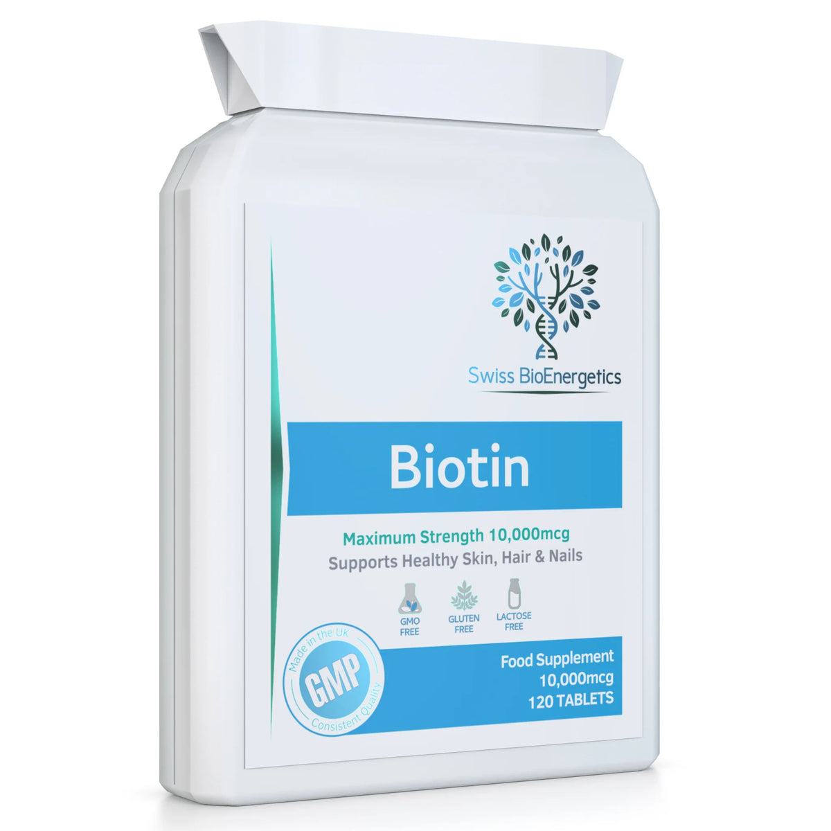 Biotin 10,000 mcg 120 Tablets-Swiss Bioenergetics-Matakana Pharmacy