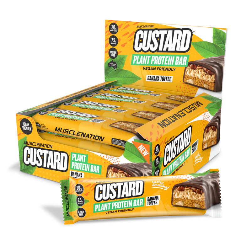 Custard Plant Protein Bar Banana Toffee Box of 12 x 60g-MuscleNation-Matakana Pharmacy
