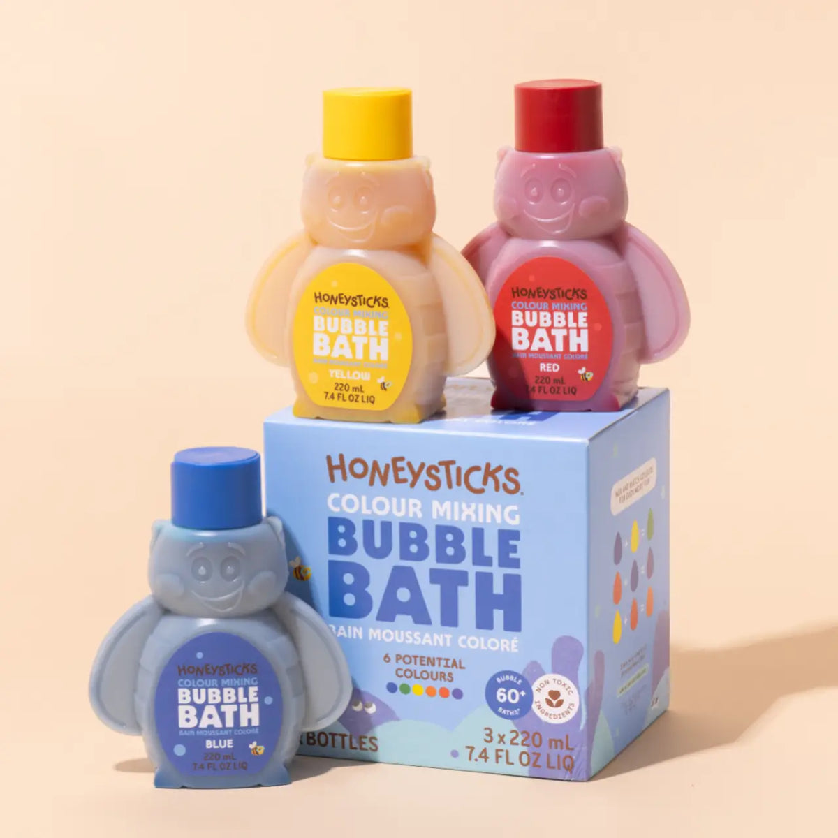 Bubble Bath Colour Mixing 3 Pack (3x220ml)-Honey Sticks-Matakana Pharmacy