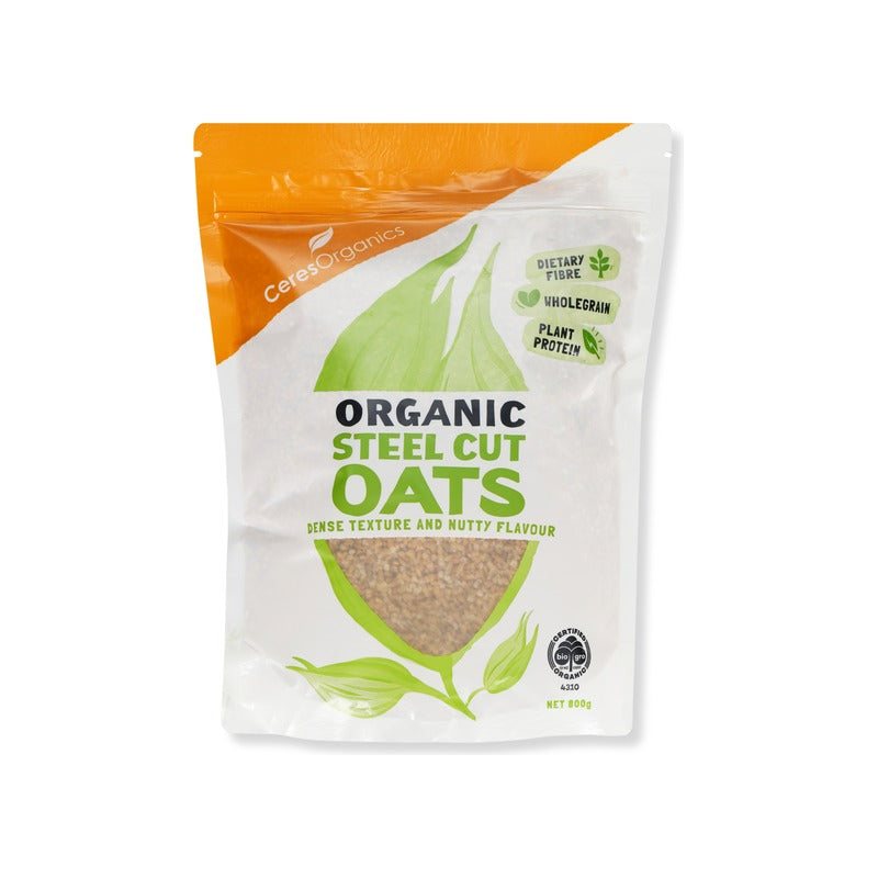 Ceres Organics Organic Steel Cut Oats 800g, front of pack