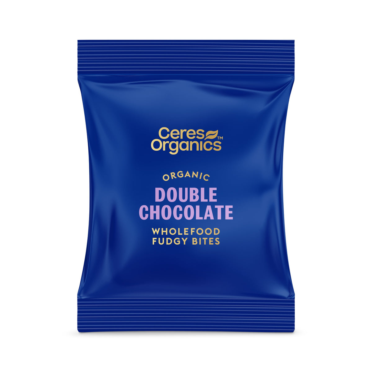 One of the four 30g Double Chocolate Fudgy Bites packs inside the box