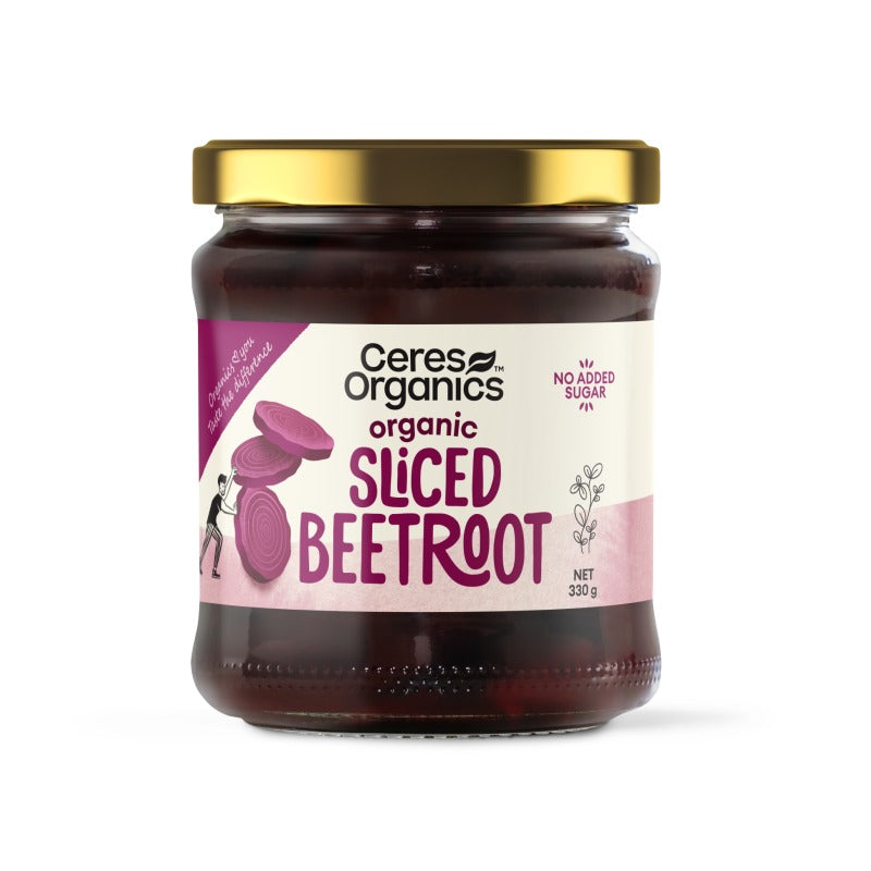 Ceres Organics Organic Beetroot, Sliced 330g, front of pack