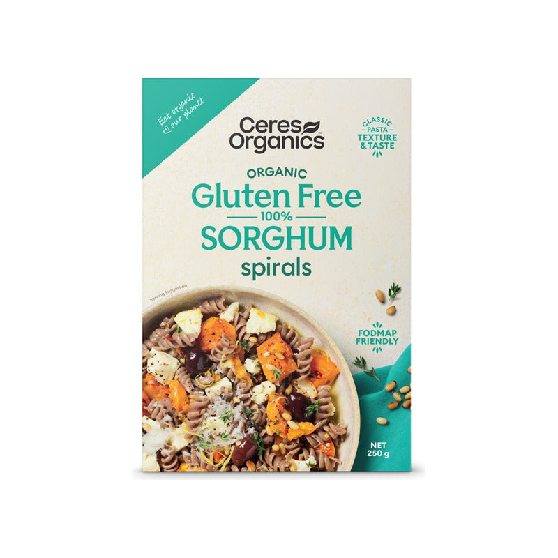 Ceres Organics Organic Sorghum Spirals 250g, front of pack