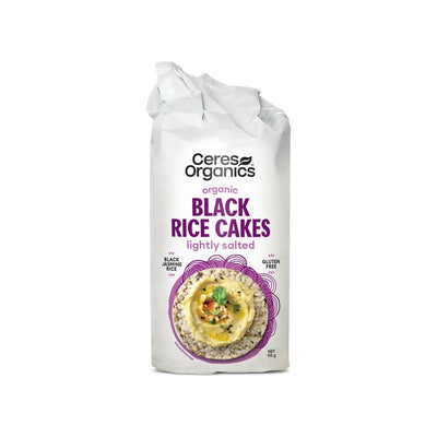 Ceres Organics Organic Black Rice Cakes, Lightly Salted 110g, front of pack