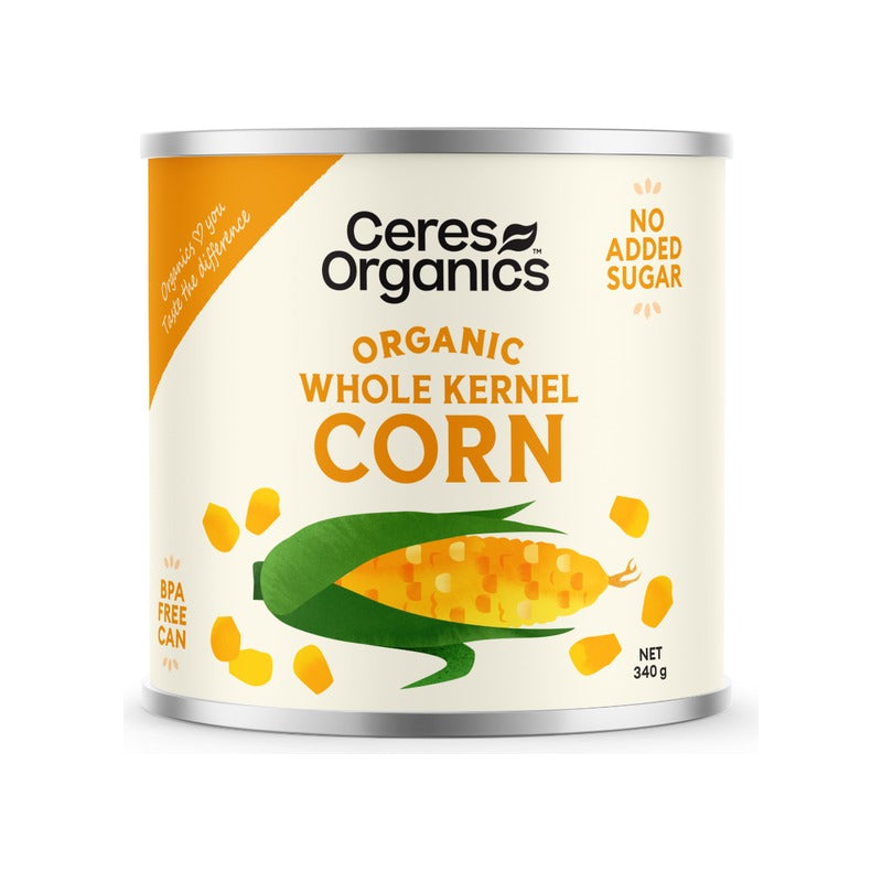Ceres Organics Organic Corn Kernels 340g, front of pack