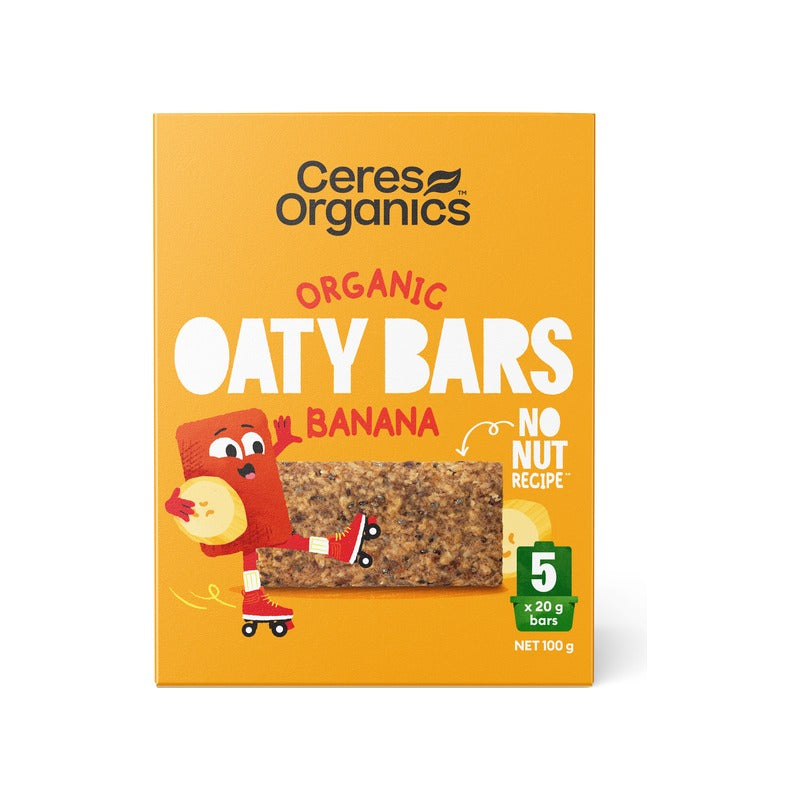Ceres Organics Organic Oaty Bars, Banana 100g, front of pack