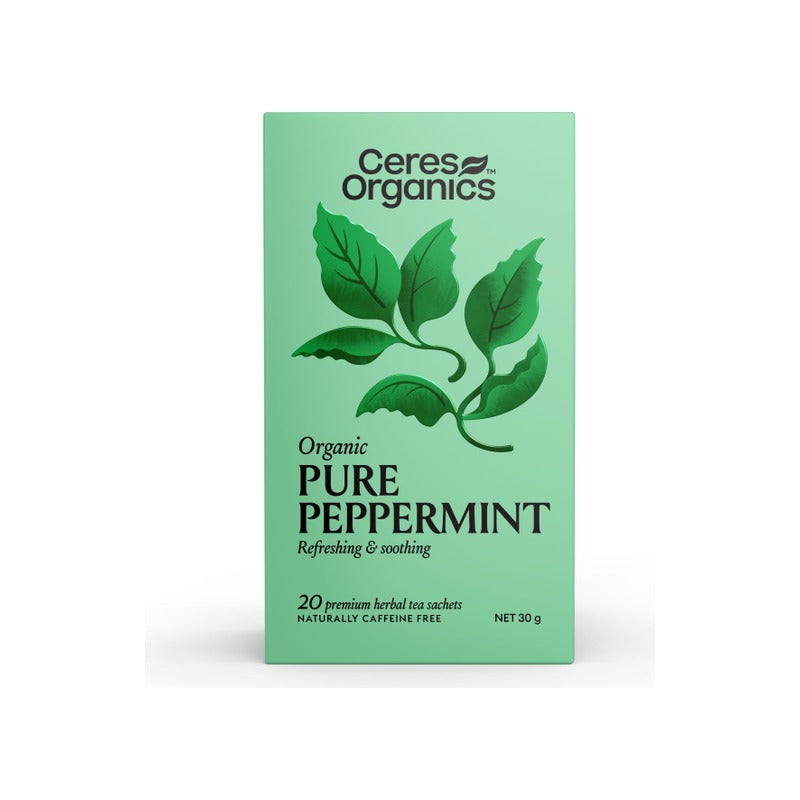 Ceres Organics Organic Peppermint Tea 20 Bags, front of pack