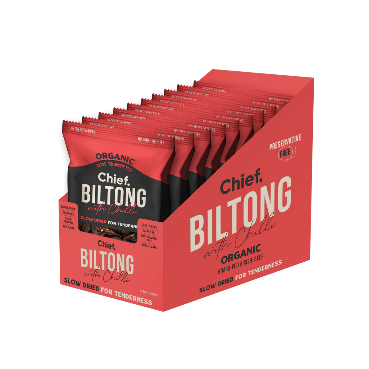 image of CHIEF Biltong (Beef & Chilli) 12x30g