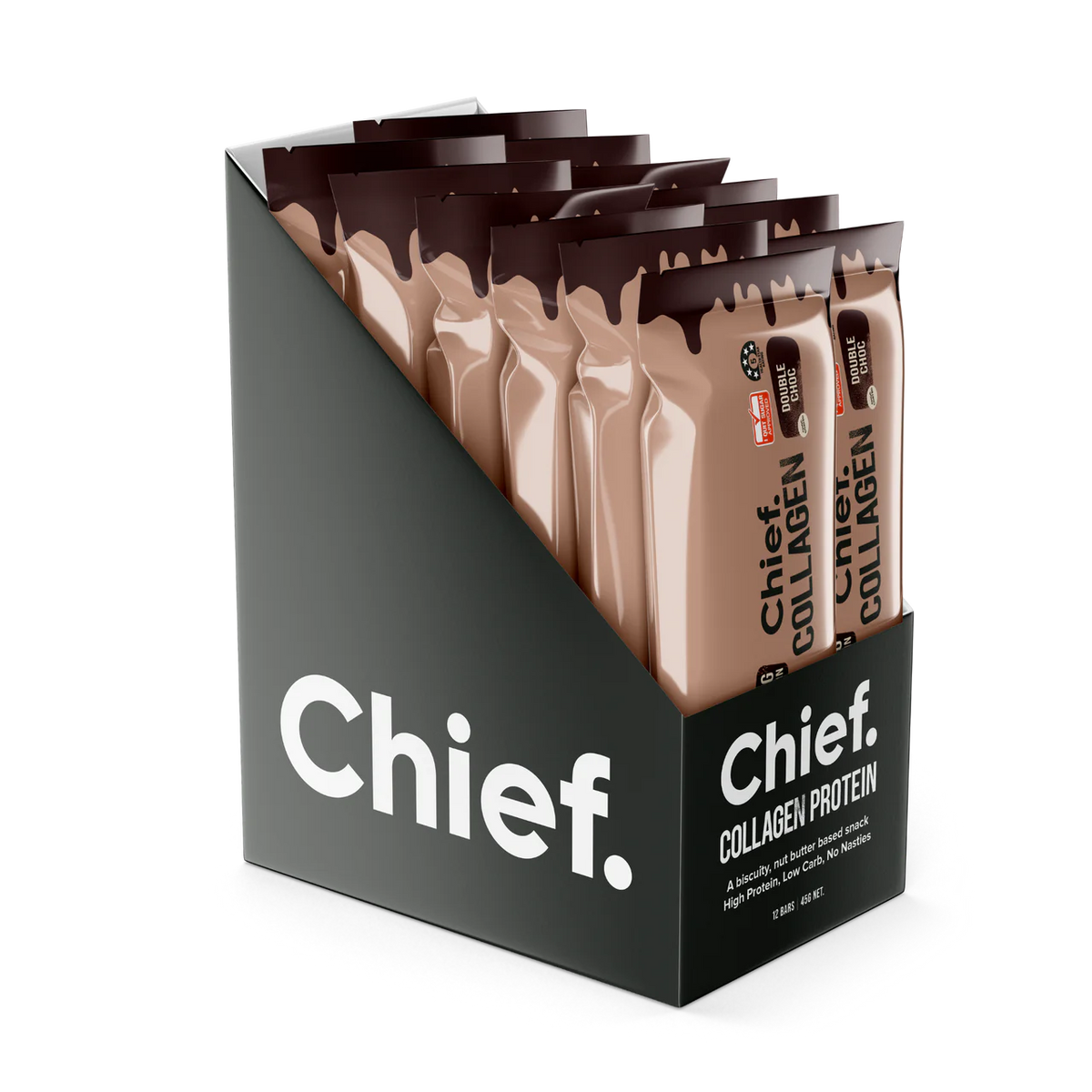 Image of CHIEF Collagen Protein Double Choc 12x45g