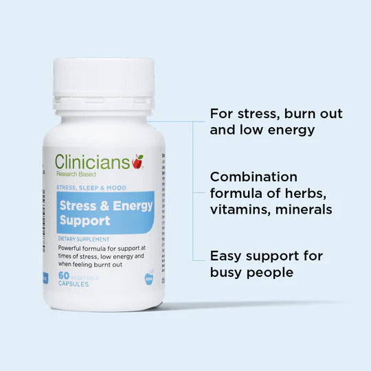 Stress & Energy Support 180 Capsules | Clinicians-Clinicians-Matakana Pharmacy
