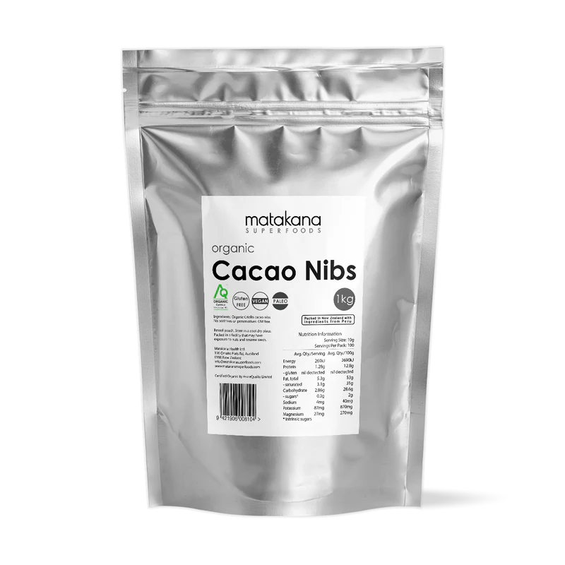Cacao Nibs Organic Heritage Criollo Cacao 1kg-Matakana Superfoods-Matakana Pharmacy