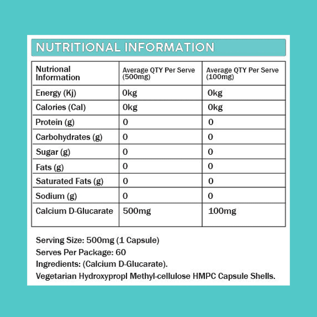 Calcium D-Glucarate 60 Capsules-Primabolics-Matakana Pharmacy