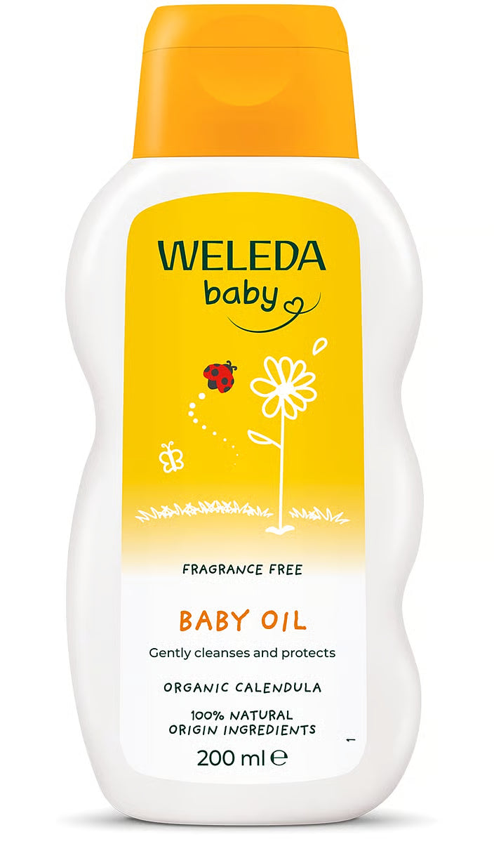 Calendula Baby Oil, Fragrance Free, 200ml-Weleda-Matakana Pharmacy