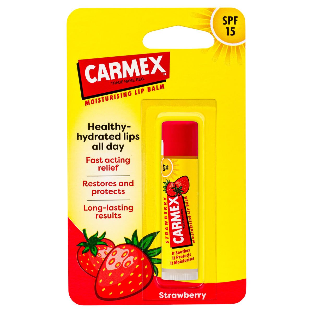 CARMEX Lip Balm Strawberry SPF15 Stk 4.25g-Matakana Pharmacy