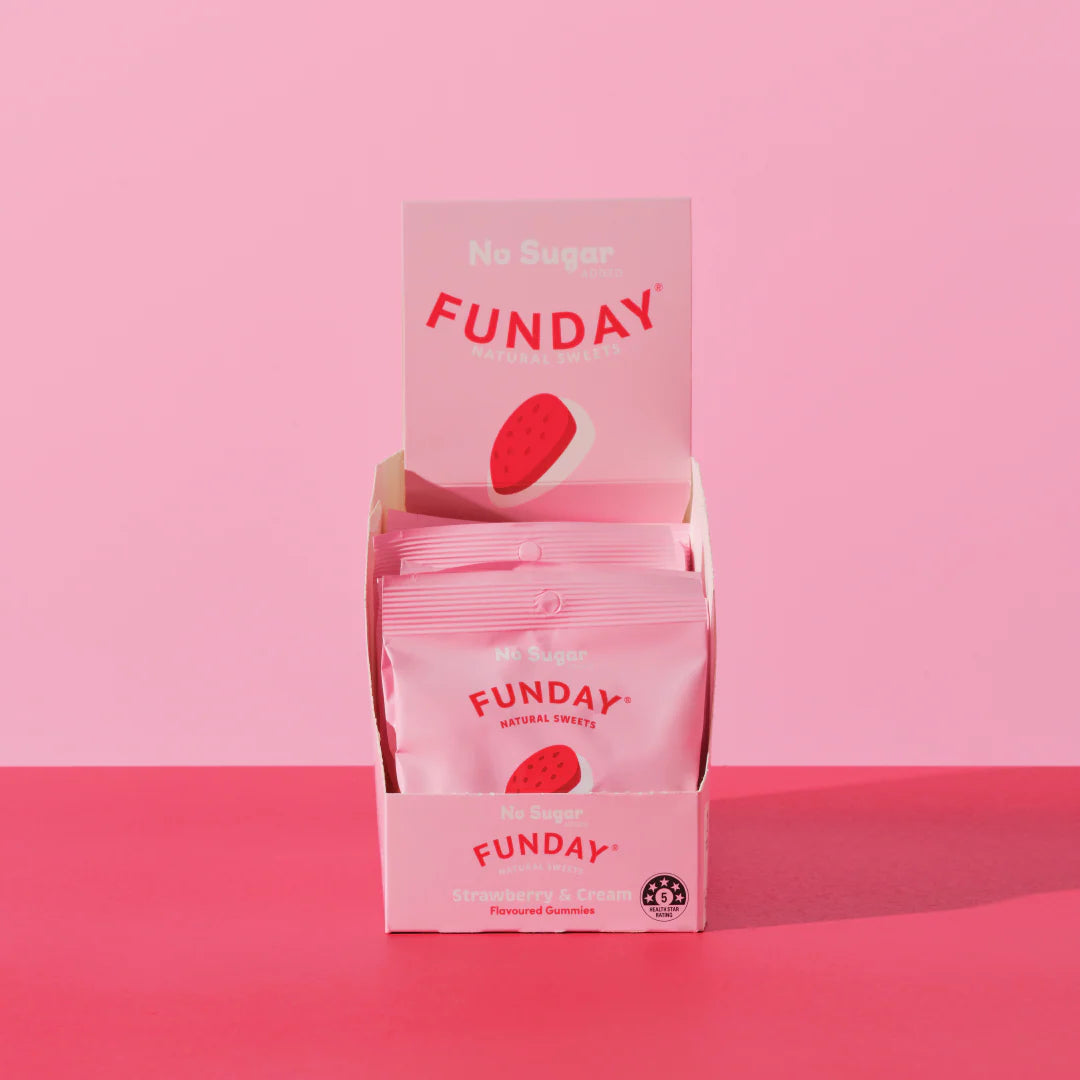 Strawberry & Cream 50g | Funday Natural Sweets-FUNDAY-Matakana Pharmacy