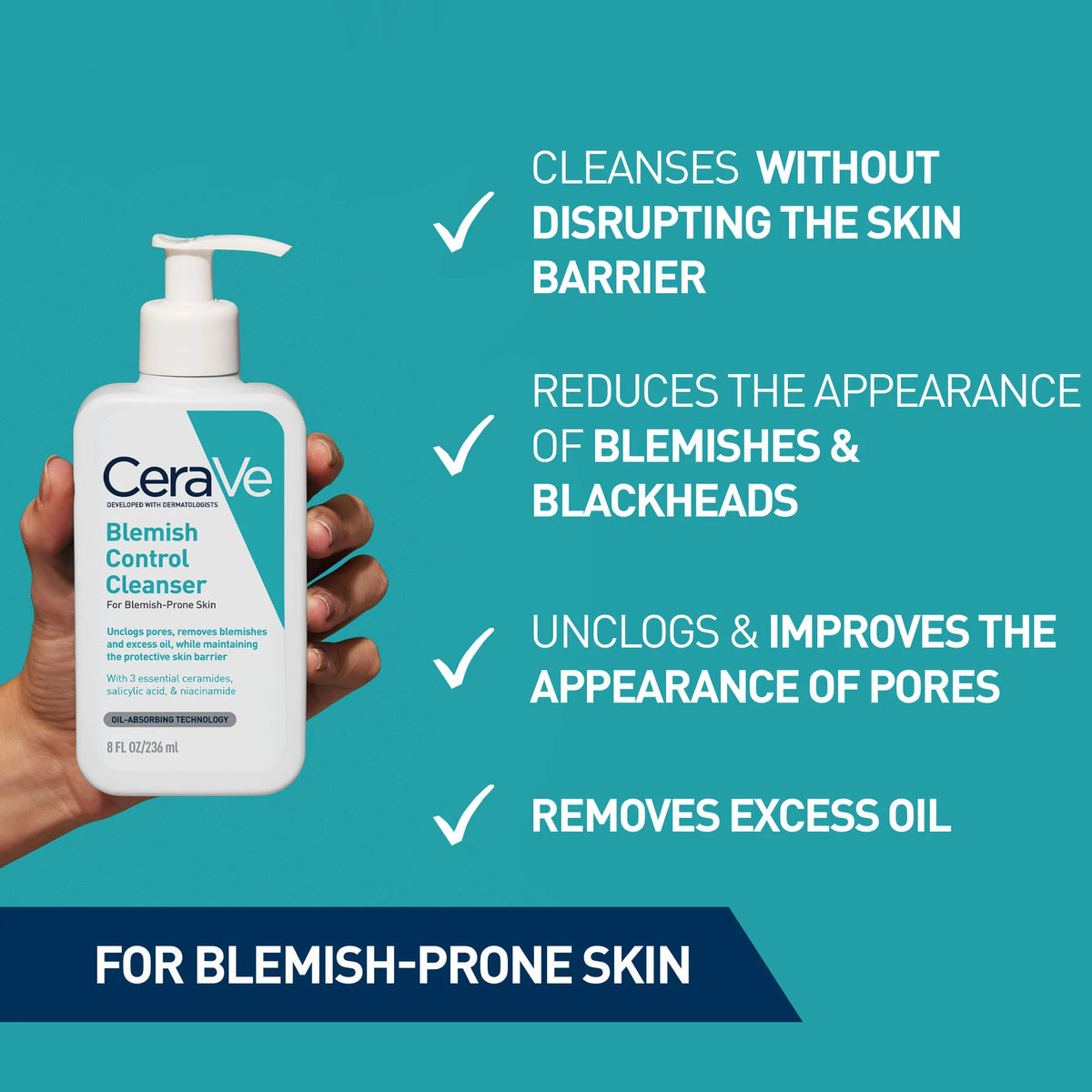 CeraVe Acne Blemish Control Cleaner 236ml-Matakana Pharmacy