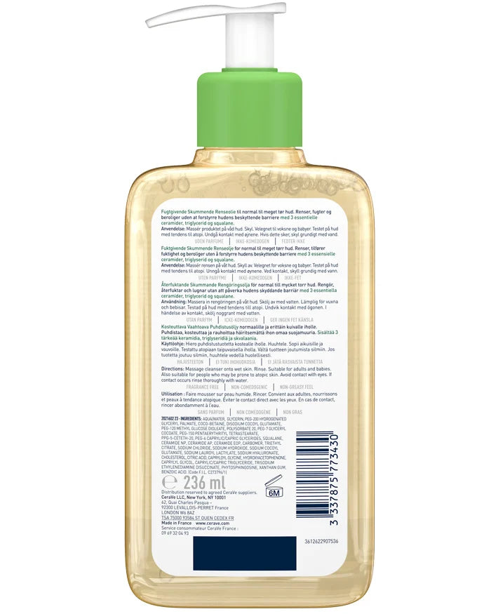 CeraVe Hydrating Foaming Oil Cleanser 236ml-Matakana Pharmacy