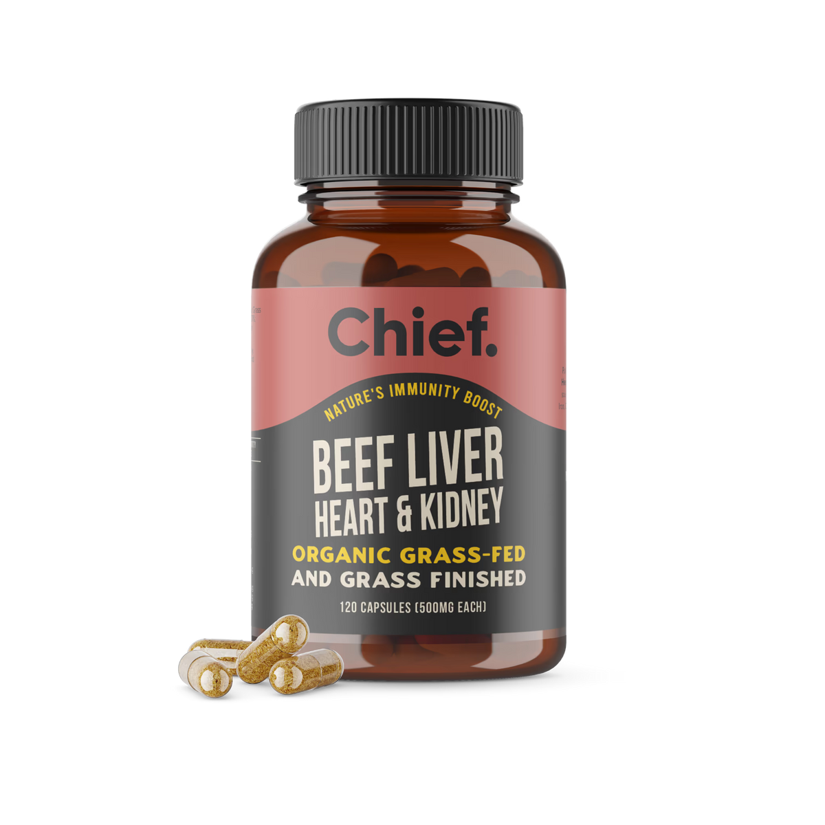 Organic Beef Liver, Heart & Kidney 120 Capsules-Chief-Matakana Pharmacy