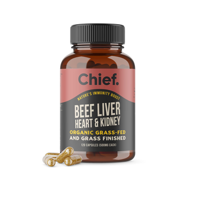 Organic Beef Liver, Heart & Kidney 120 Capsules-Chief-Matakana Pharmacy