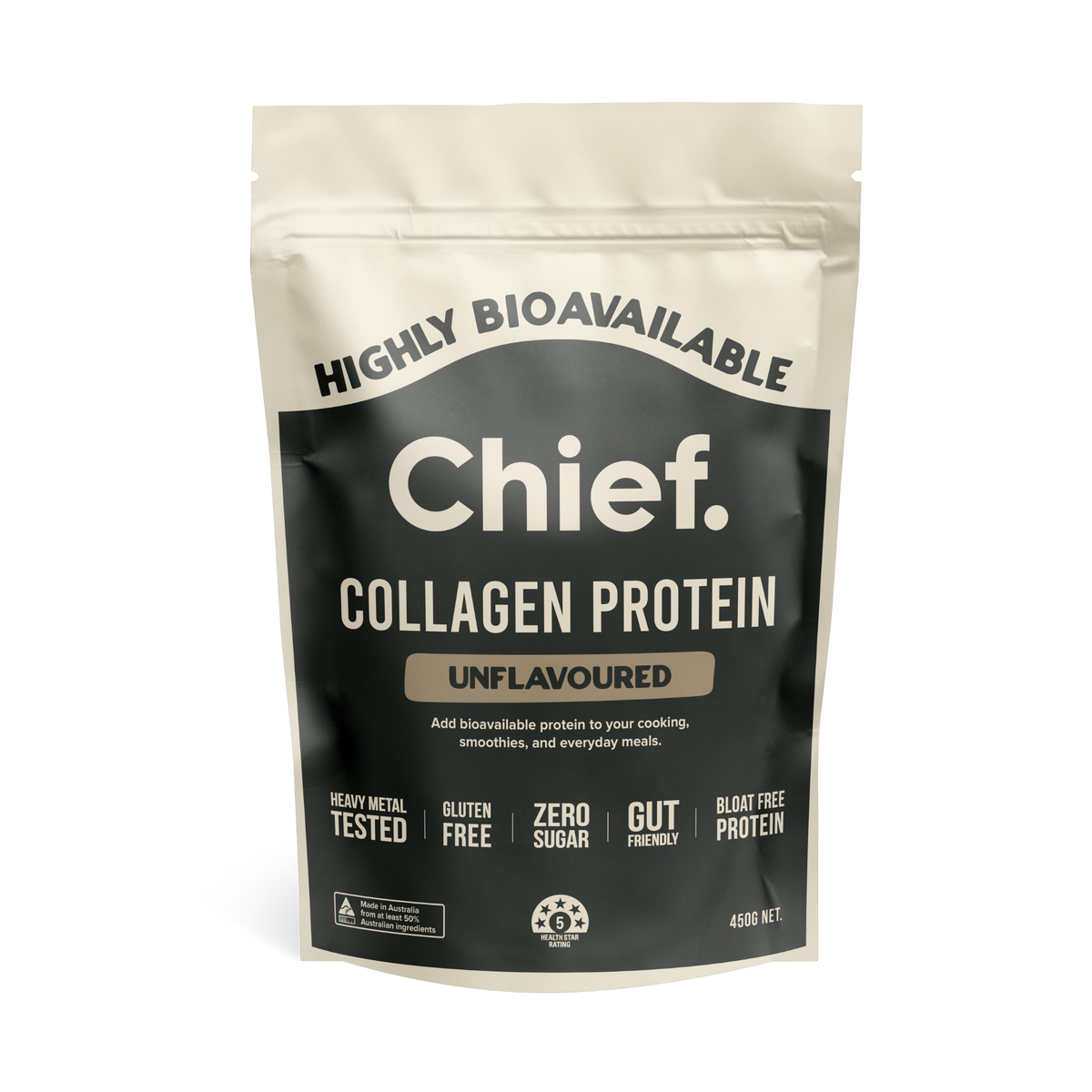 Collagen Protein Unflavoured Powder 450g-Chief-Matakana Pharmacy