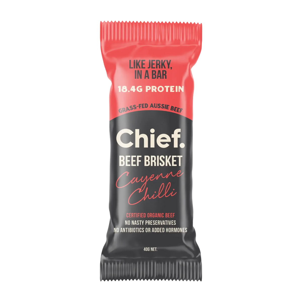 Beef Brisket Protein Bar Cayenne Chilli 40g-Chief Nutrition-Matakana Pharmacy