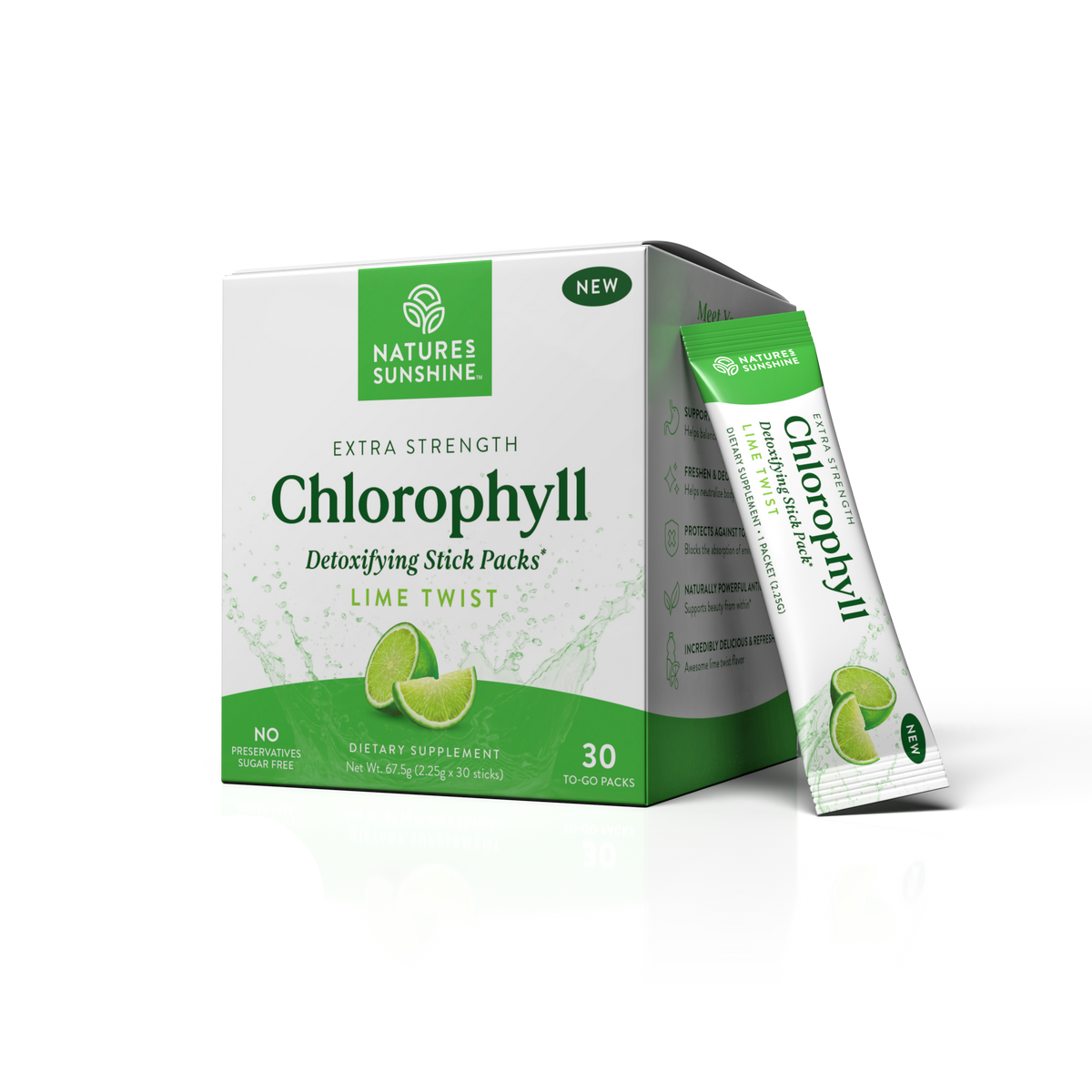 Chlorophyll Sticks - Lime Twist (30 pack)-Nature's Sunshine-Matakana Pharmacy