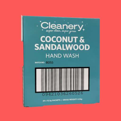 Cleanery Coconut & Sandalwood Hand Wash Inner (25 x 12.5g Sachets)-Cleanery-Matakana Pharmacy