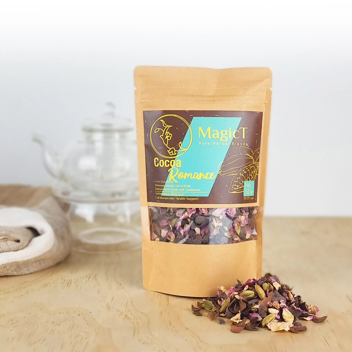 MagicT Cocoa Husk Romance Tea Pouch 50g-Magic T-Matakana Pharmacy