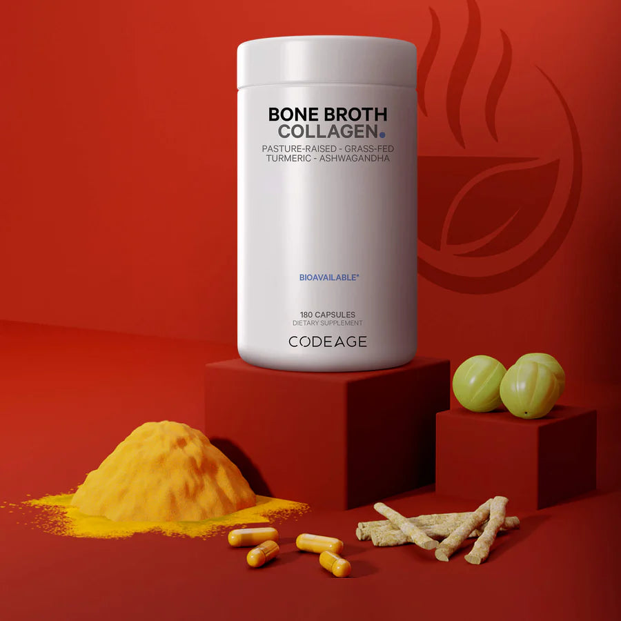 Bone Broth Collagen 180 Capsules-CODEAGE-Matakana Pharmacy