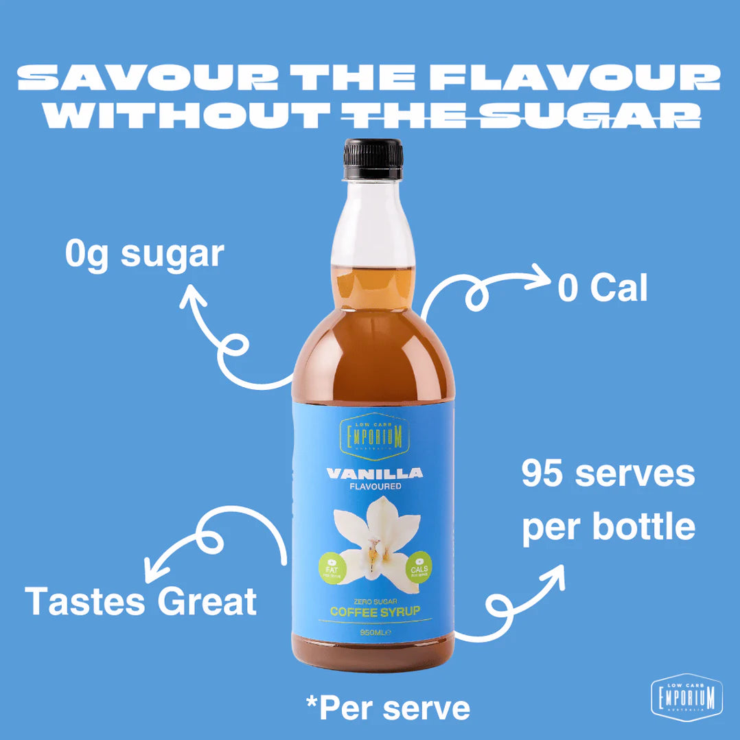 Zero Sugar Vanilla Syrup 950ml-Low Carb Emporium-Matakana Pharmacy
