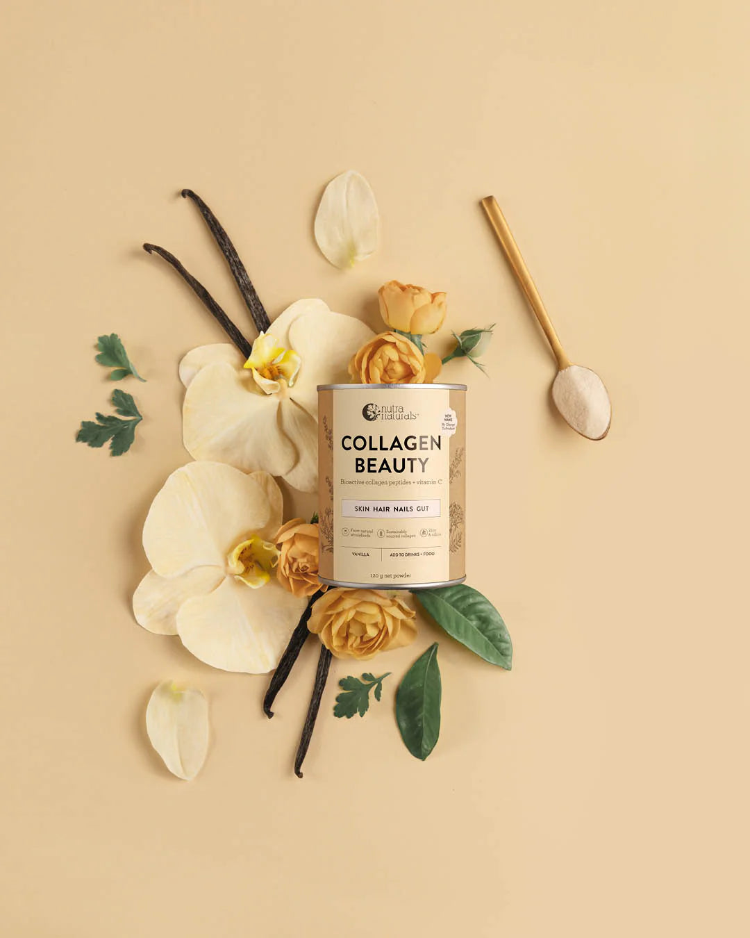 Collagen Beauty Vanilla 225g-Nutra Organics-Matakana Pharmacy