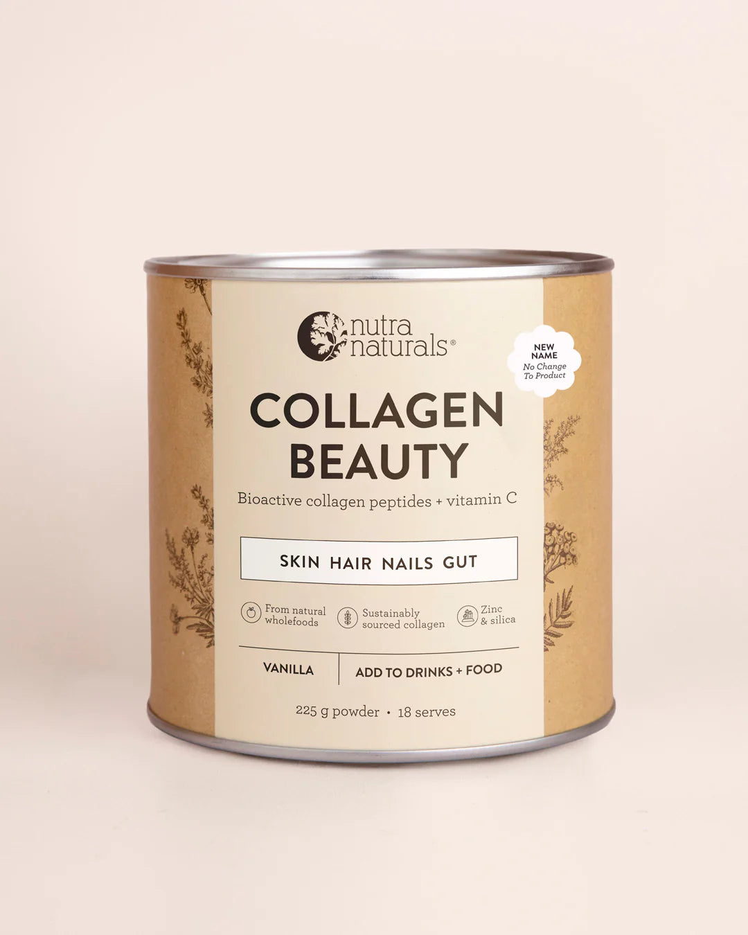 Collagen Beauty Vanilla 225g-Nutra Organics-Matakana Pharmacy
