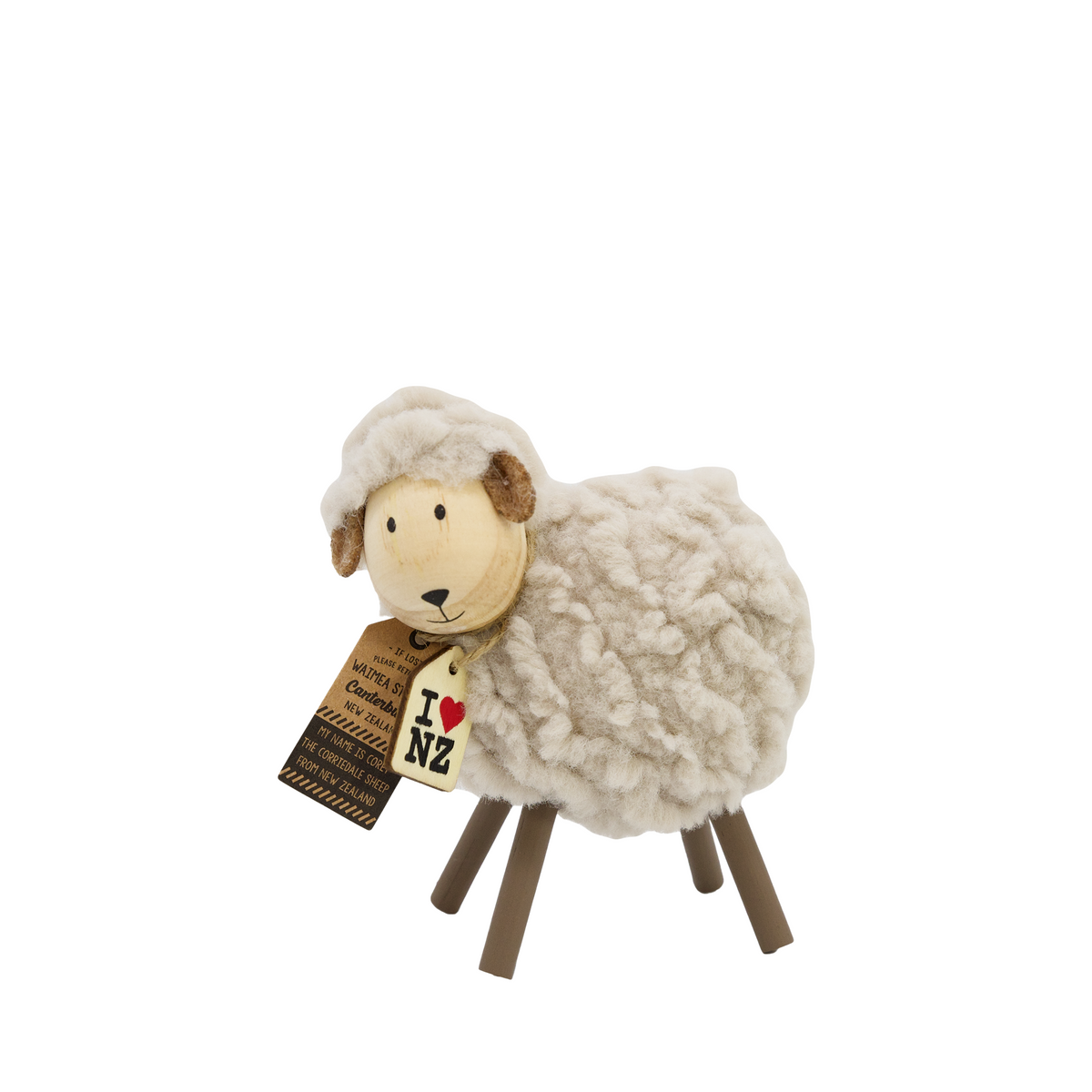 I Love NZ Wooly Sheep Small 8cm Brown