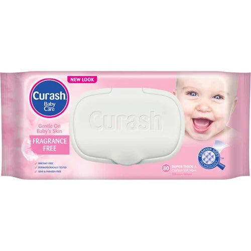 CURASH Fragrance Free Baby Wipes 80pk-Matakana Pharmacy