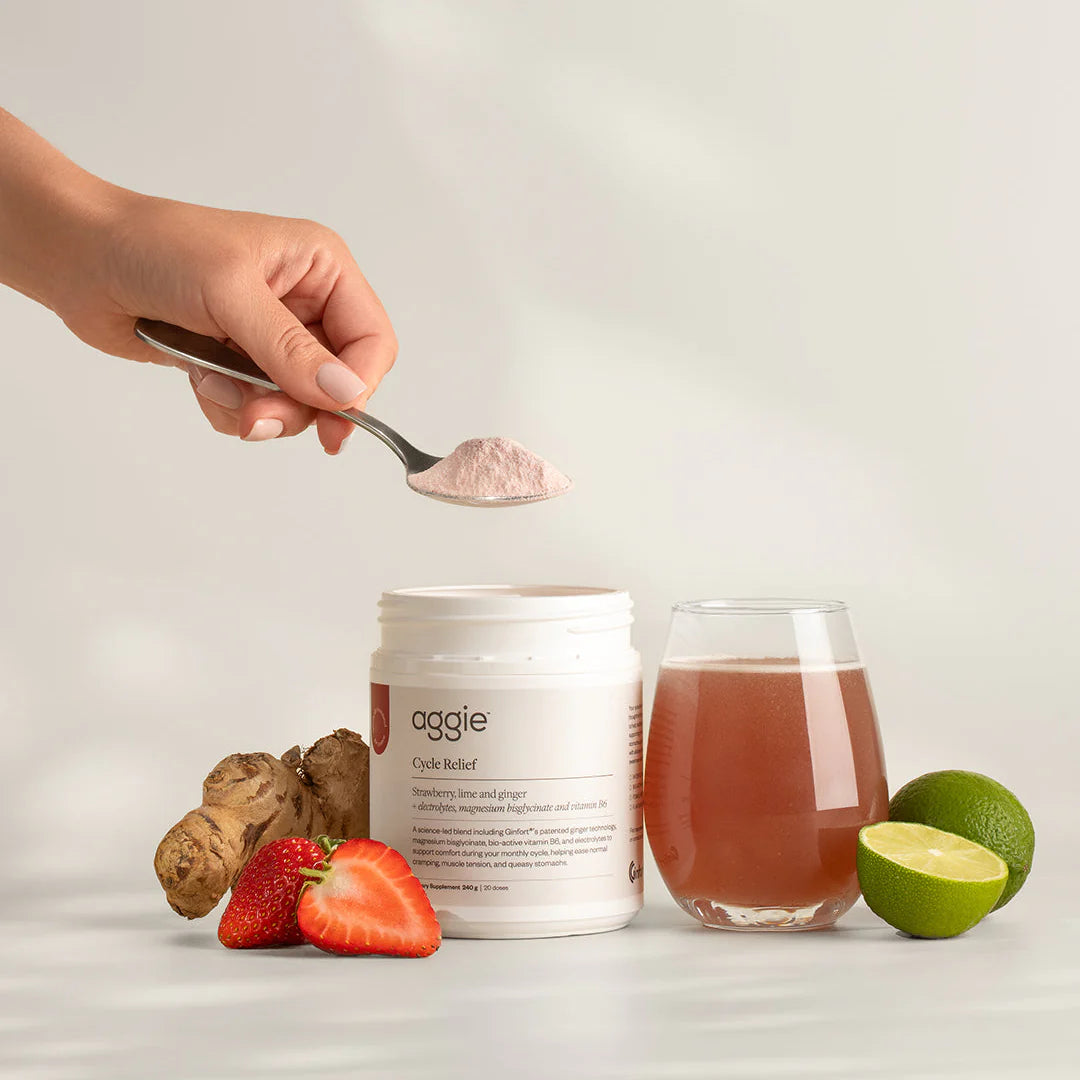 Cycle Relief | Strawberry, Lime & Ginger Powder 240g-Aggie-Matakana Pharmacy