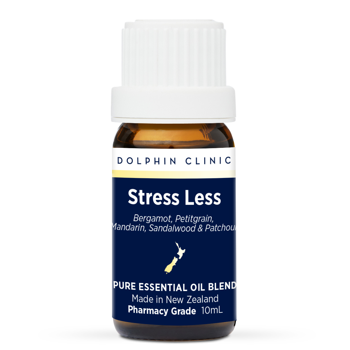 Stress Less Pure Essential Oil Blend 10ml, front of the pack