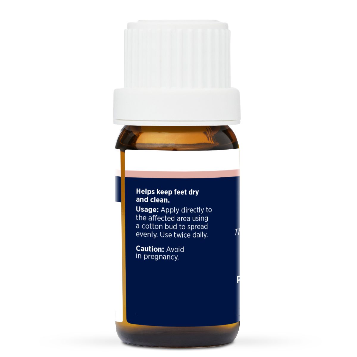 Tinea Relief Blend 10ml, side of the bottle listing the oils in the blend