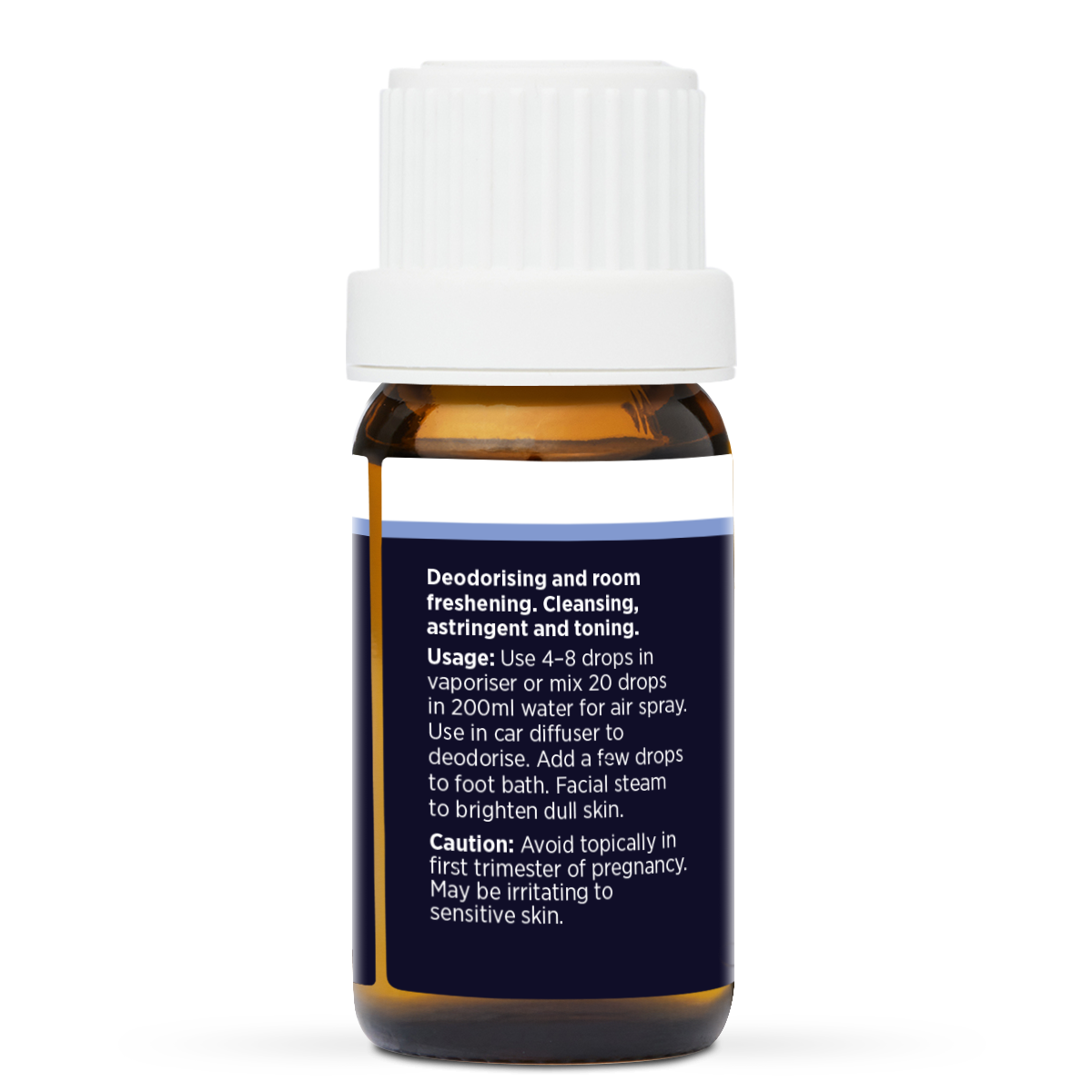 Lemongrass Pure Essential Oil 50ml, side of the bottle showing the botanical name and directions
