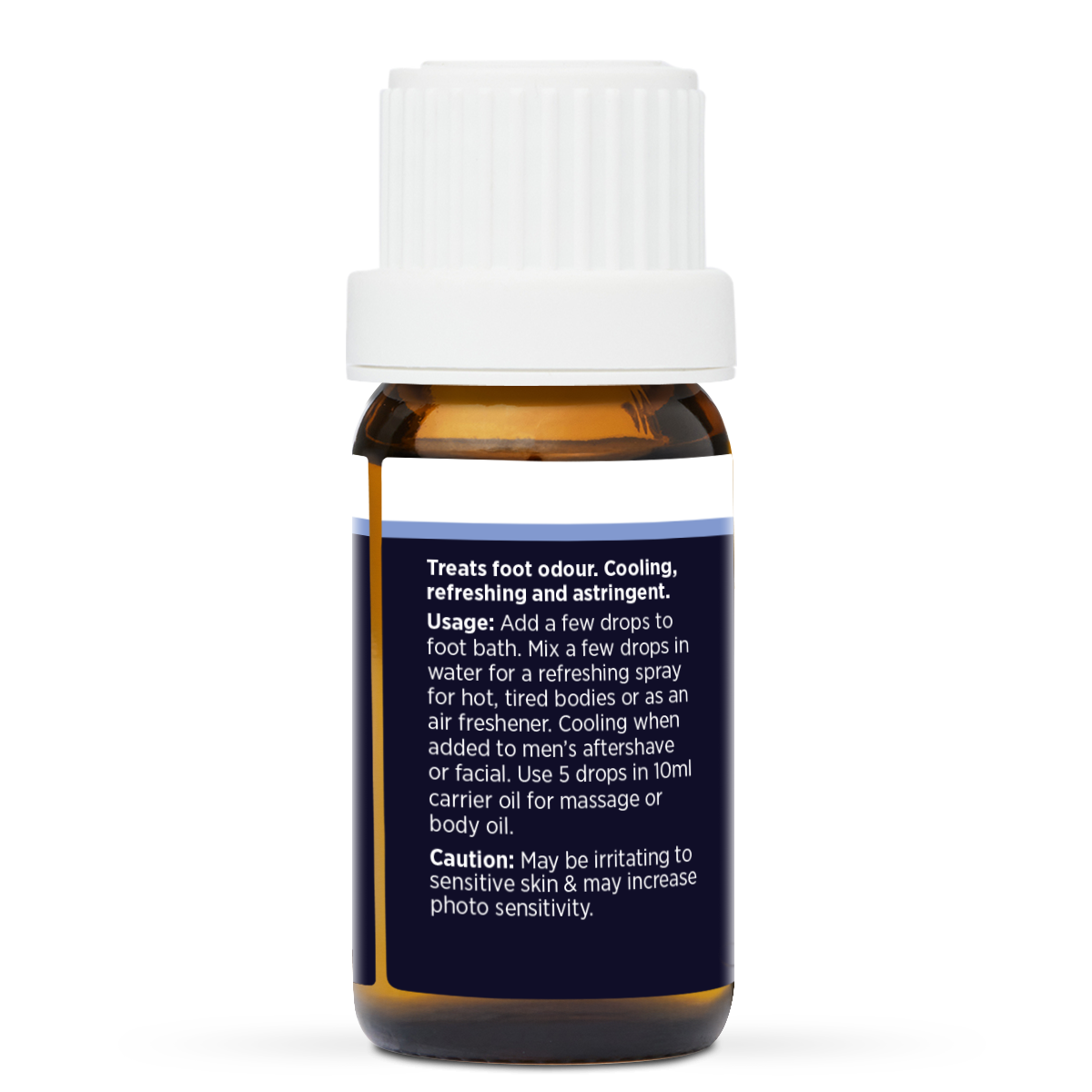 Lime Pure Essential Oil 10ml, side of the bottle showing the botanical name and directions