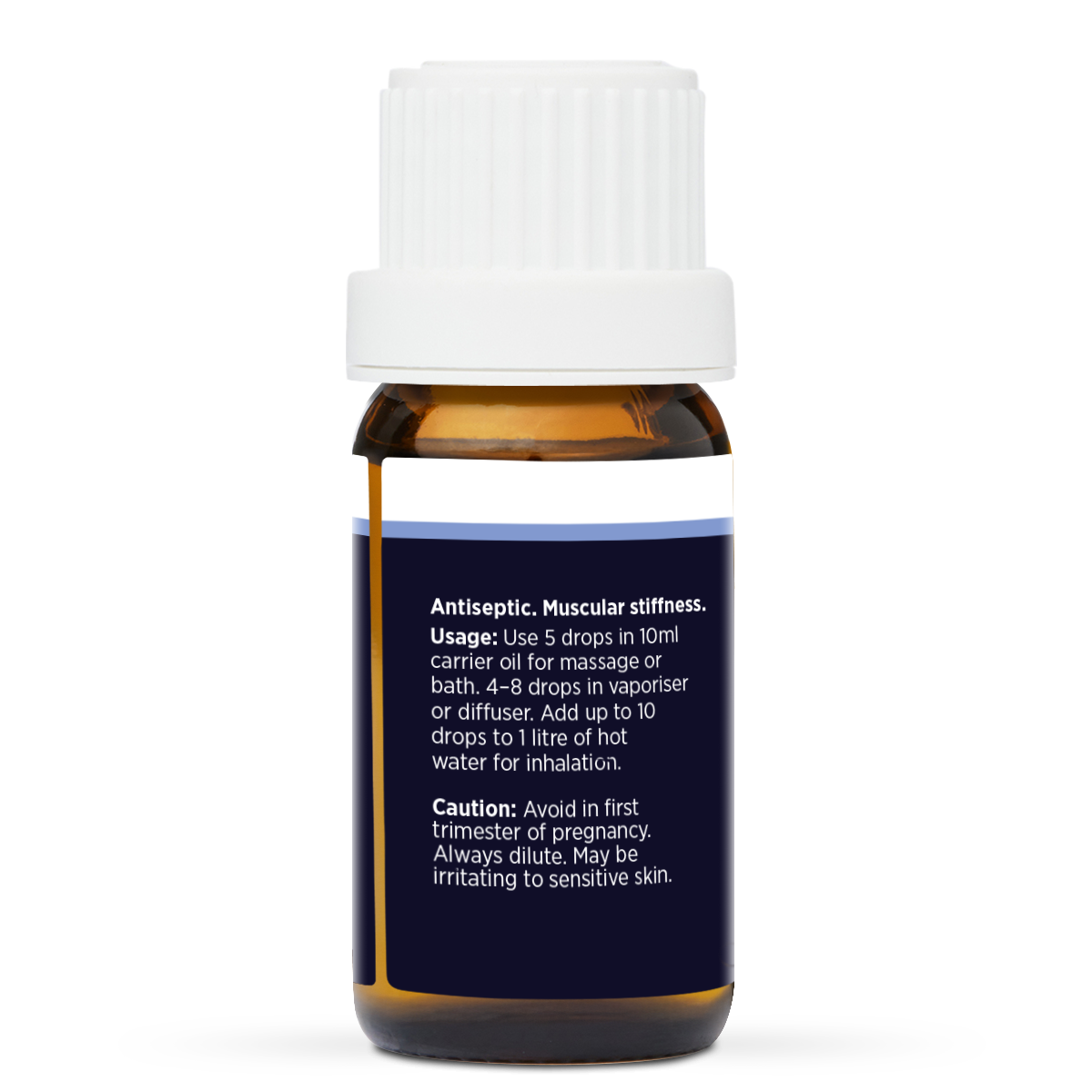 Pine Pure Essential Oil 10ml, side of the bottle showing the botanical name and directions