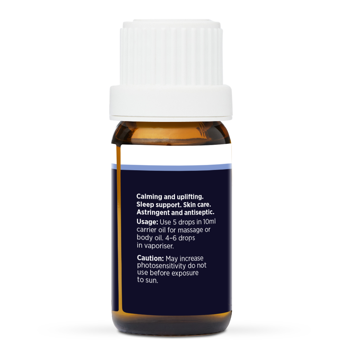 Bergamot Pure Essential Oil 10ml, side of the bottle showing the botanical name and directions