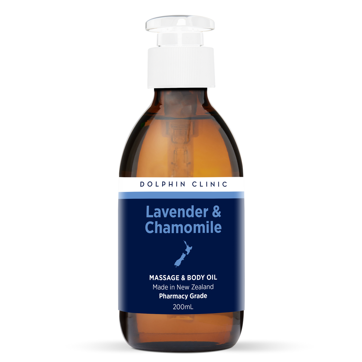 Lavender & Chamomile Massage Oil 200ml, front of the pack