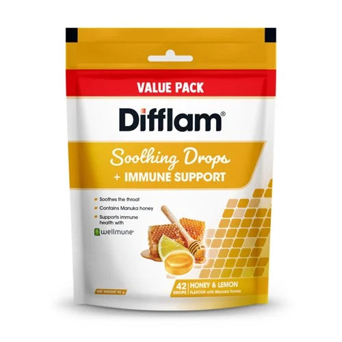 DIFFLAM Drops+Immune Support Honey & Lemon 42s-Matakana Pharmacy