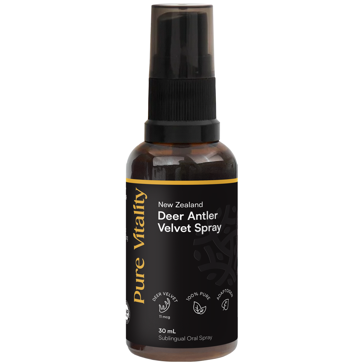 Image of black bottle of Deer Antler Velvet Spray 30ml