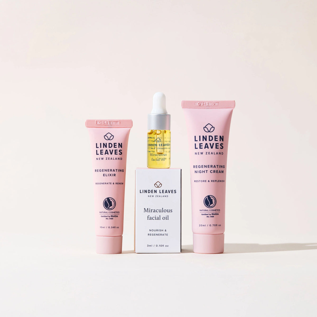 Discovery Set | Regenerating Night Cream, Elixir and Facial Oil-Linden Leaves-Matakana Pharmacy