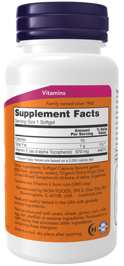 Image of Vitamin E-1000 100sgcaps supplement facts